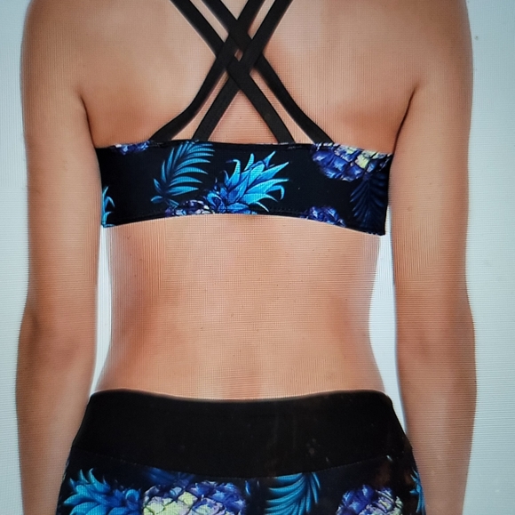 NWT PADDED BRA TOP CROSS BACK BOY SHORT GYM SWIM ATHLETIC WORK OUT SET XXL - Picture 5 of 8